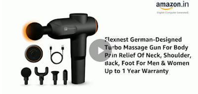 Flexnest TURBO® German-Designed Massage Gun For Body Pain Relief Of Neck, Shoulder, Back, Foot For Men & Women